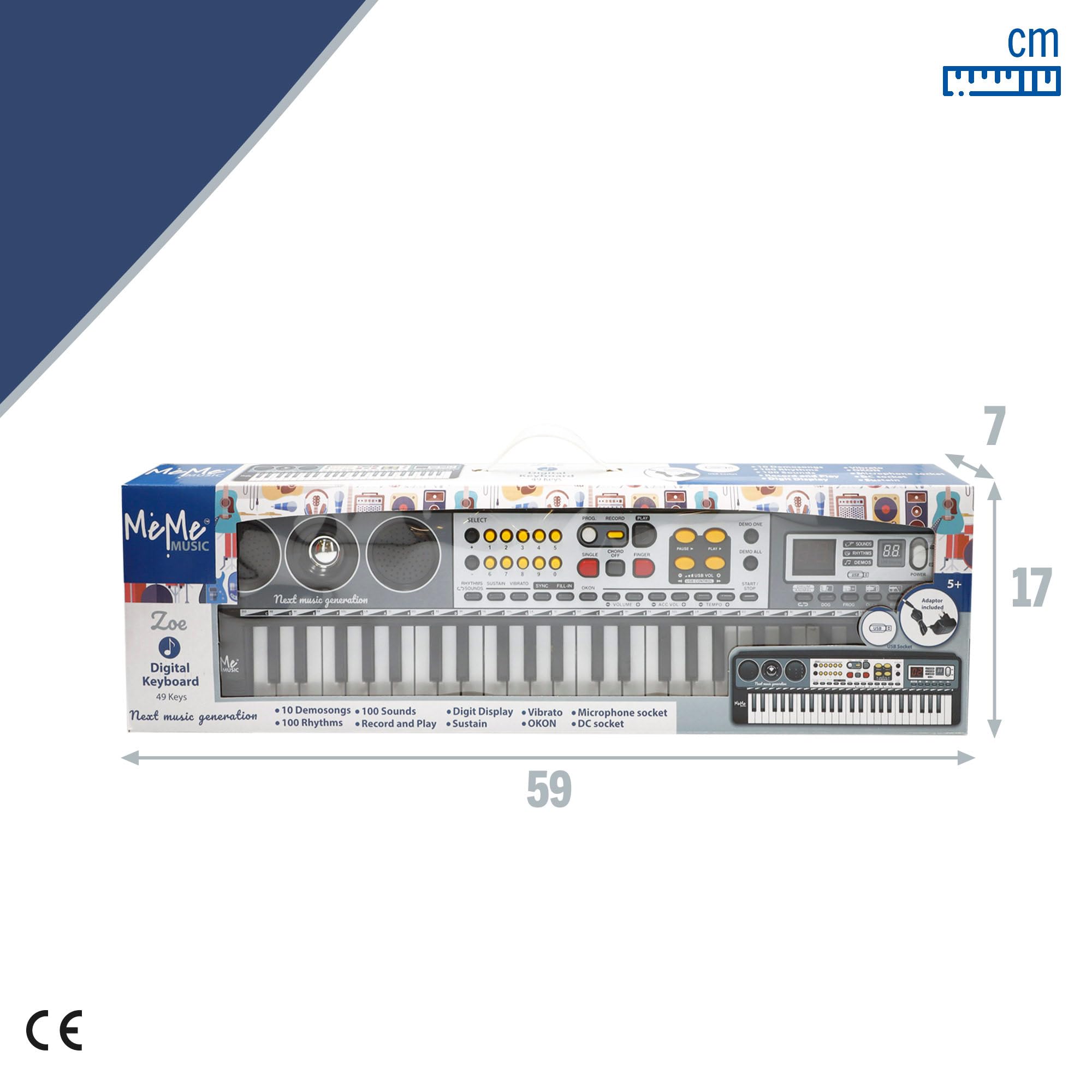 COLORBABY Meme Music Teclado para niños, 49 Teclas, Mide 54x17 cm, Aprender a Tocar el Piano, Teclados Infantiles, Instrumentos Musicales, Juguetes educativos 5 años (47185)