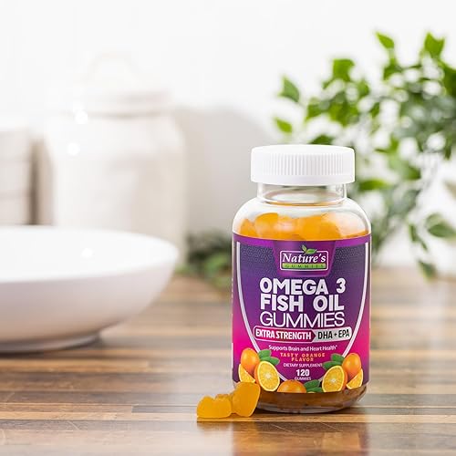 Miniatura 8 de Gomitas de aceite de pescado Omega - Delicioso aceite de pescado con sabor a naranja, suplementos Omega 3 con ácidos grasos EPA y DHA saludables