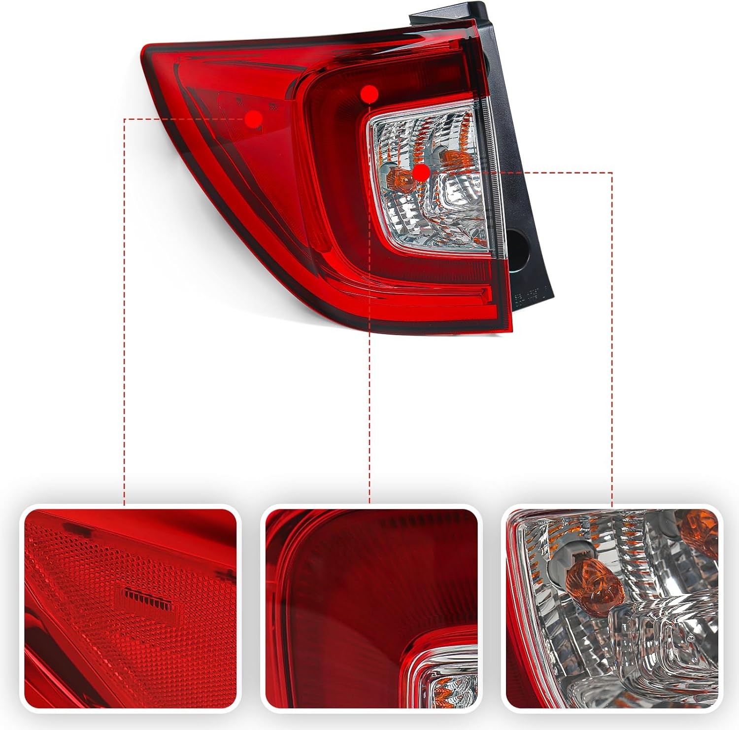 Huray Tail Light for Honda Passport 2019 2020 2021 OE Tail Lamp Brake Light Replacement (Driver Side (Left))