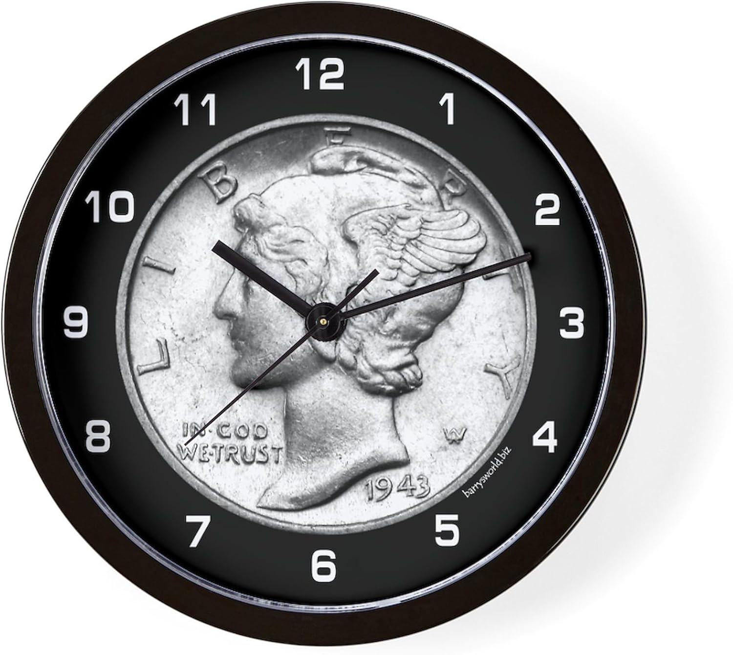 CafePress Mercury Dime 10" Wall Clock for Livingroom, Kitchen, or Office
