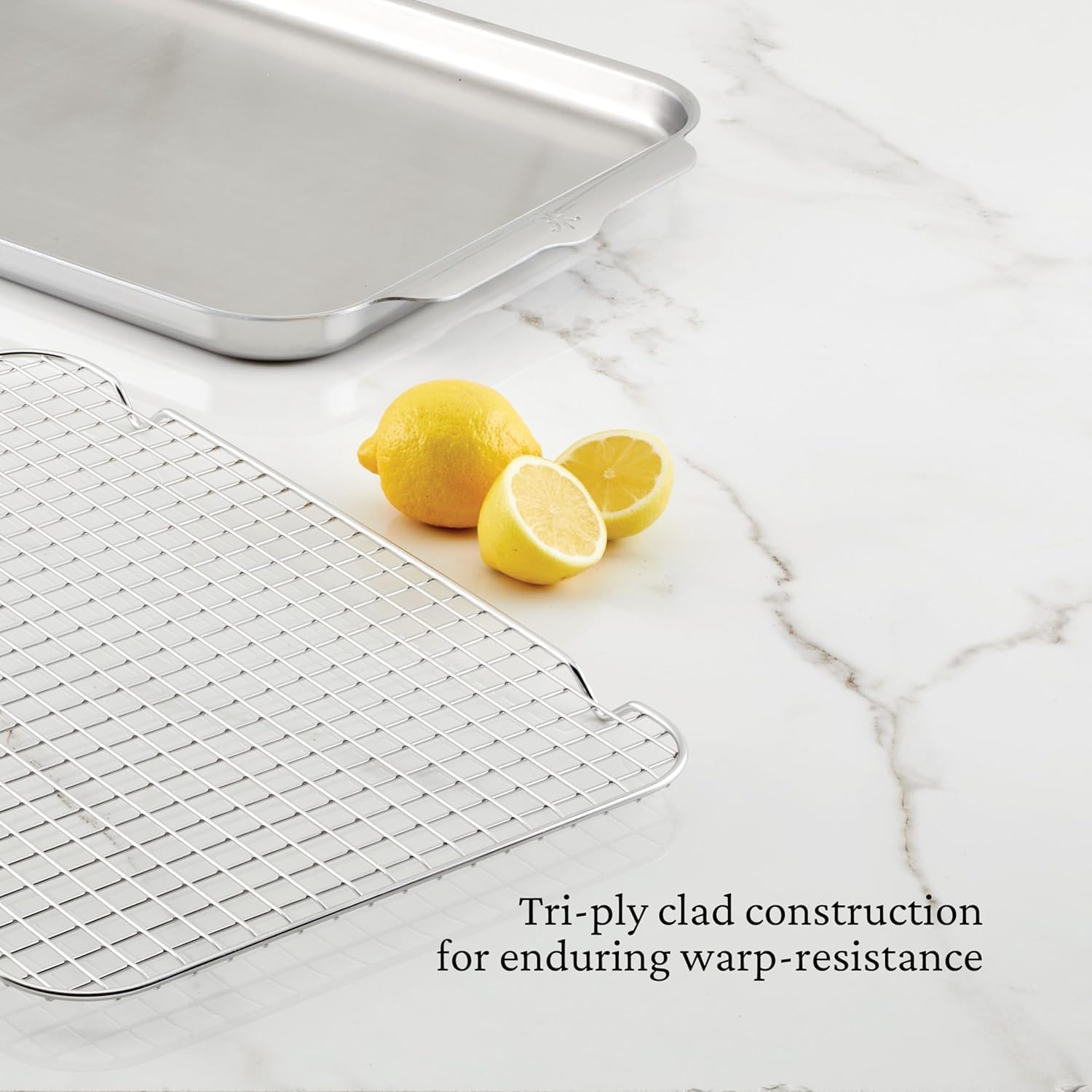 Provisions OvenBond 12" x 15" Stainless Steel Medium Sheet Pan with Rack