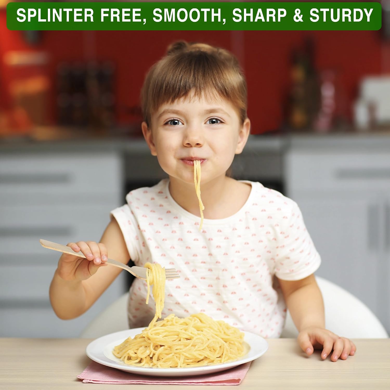 High-End Disposable Bamboo Forks, 100-Count Set; BPA Free Splinter-Free Biodegradable & Ethically Sourced Compostable Cutlery Perfect for Appetizers and Cocktails - Bamboo Forks Disposable