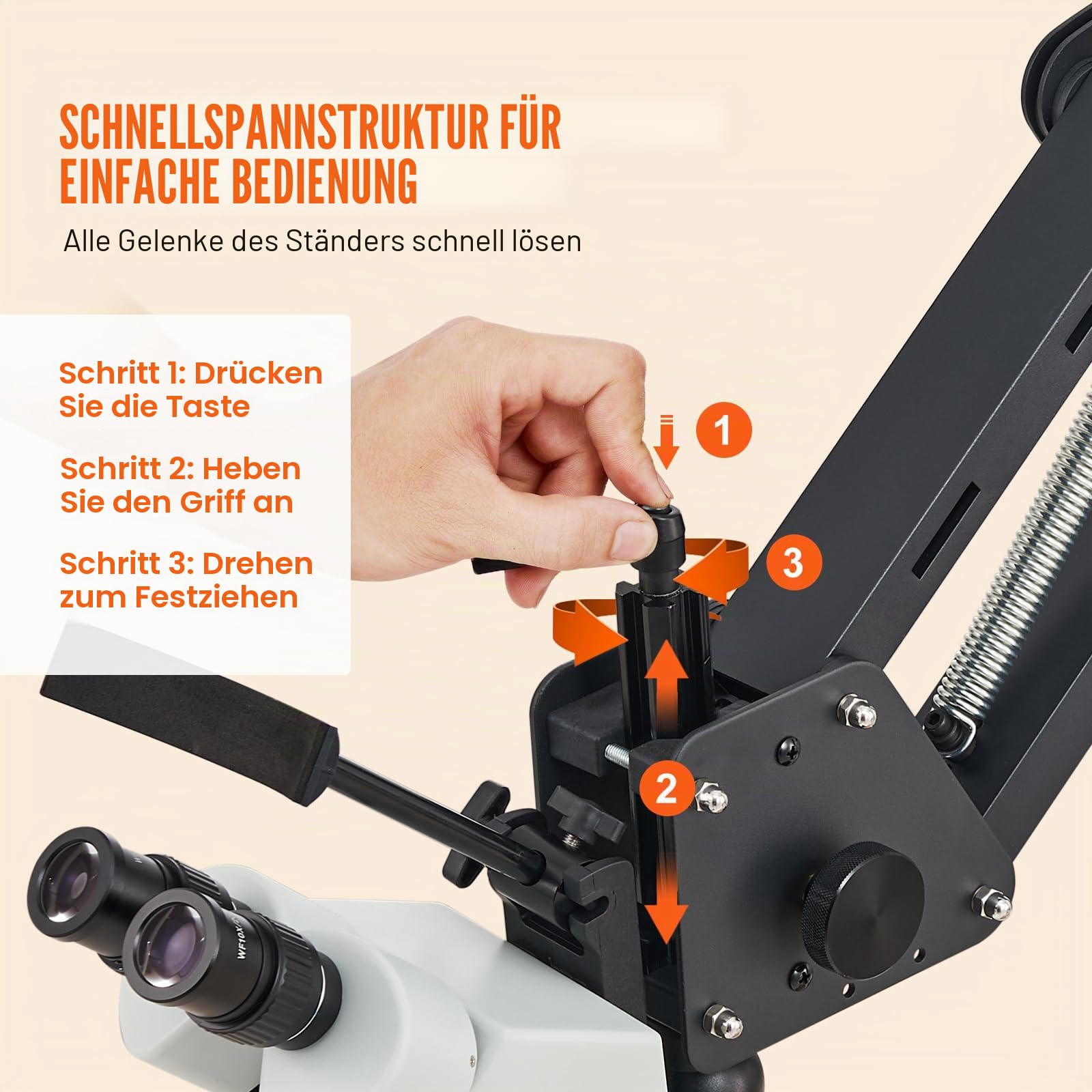 VEVOR Multidirektionales Mikroskop mit Federhalterung, Schmuckmikroskop mit 7- bis 45-facher Vergrößerung, Mikro-Schmuck-Intarsienständer mit integriertem USB-Ring-LED-Licht, Juweliermikroskop