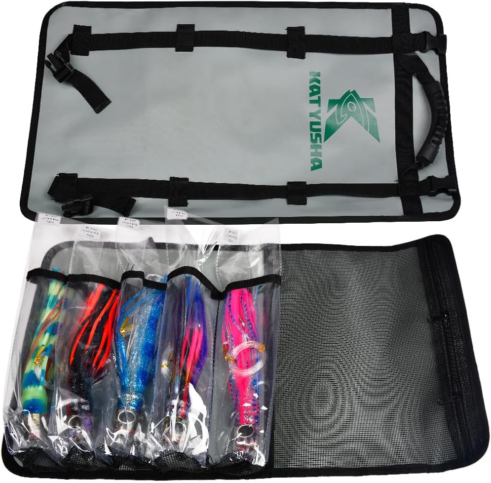 Saltwater Trolling Fishing Lure for Marlin Tuna Mahi Dolphin Durado Wahoo Trolling Lures Free Bag Offshore Big Game Fully Rigged Teasers Squid Bullet Head Giant Fishing Lures