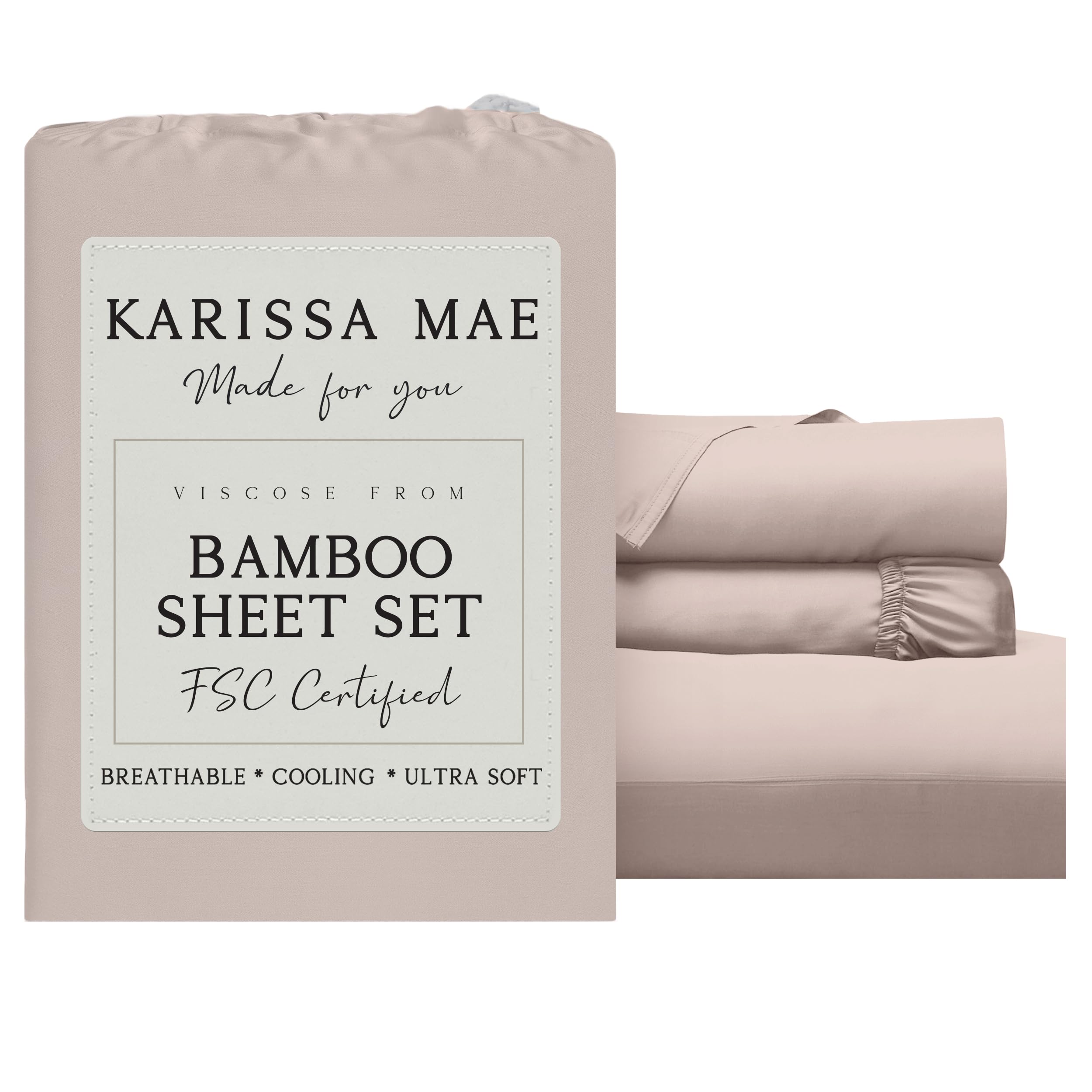 KARISSA MAE Luxury Bamboo Viscose Twin Size Sheet Set