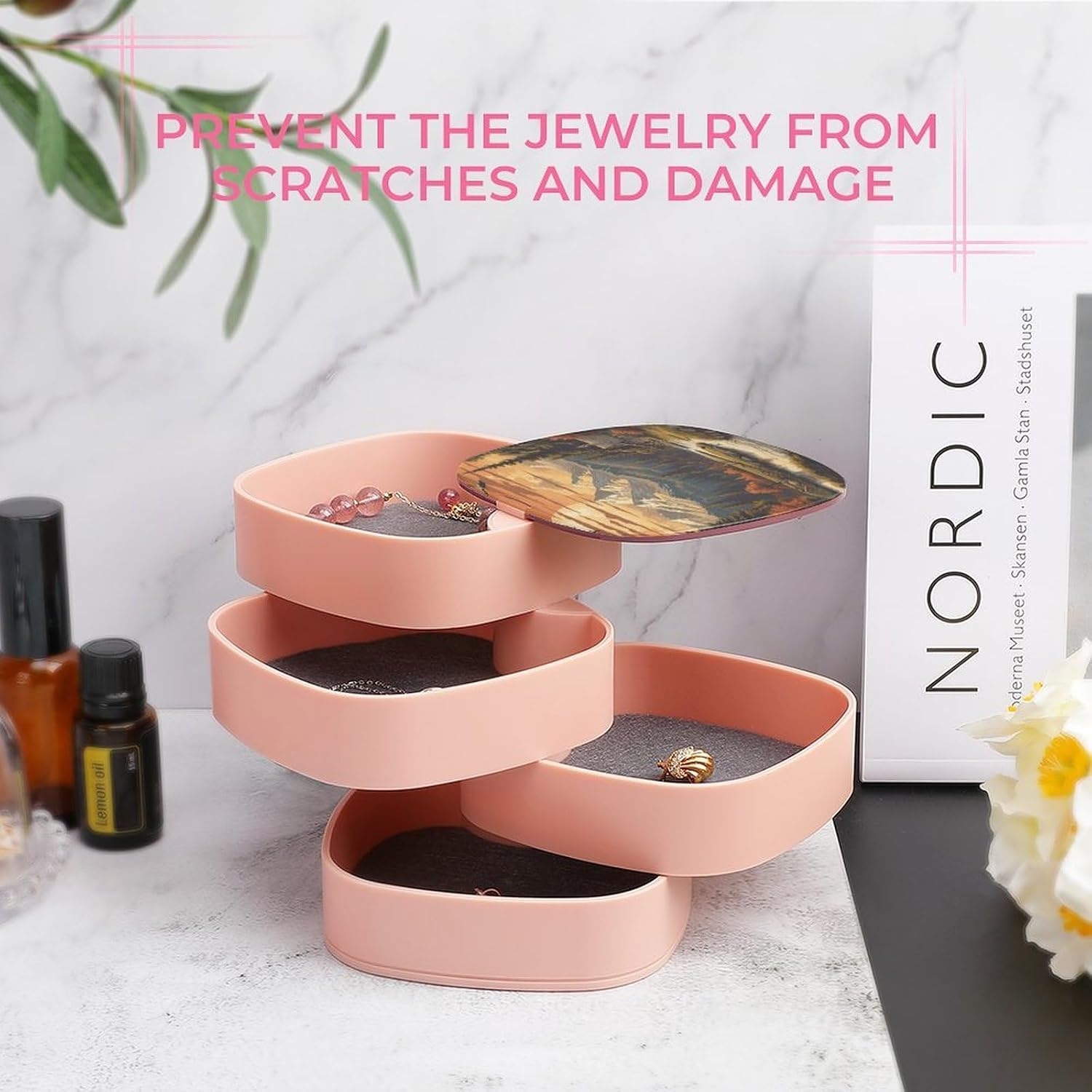 Jewelry Box for Women Storage Box Great Outdoors Leather Travel Earrings Organizer for Rings Necklaces Bracelets image 5