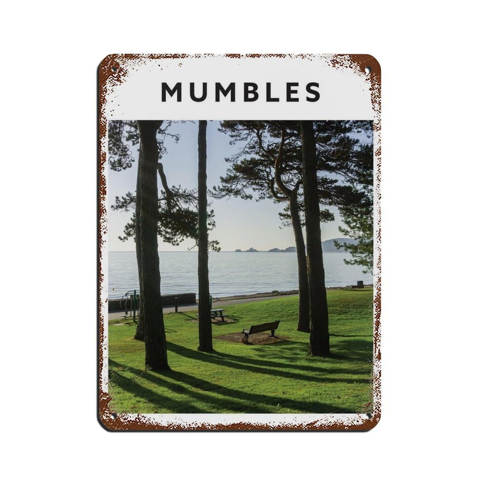 Mumbles Travel, Mumbles Poster Retro Poster Metal Tin Sign Chic Art Retro Iron Painting Bar People Cave Cafe Family Garage Poster Wall Decoration 12x16inch(30x40cm)