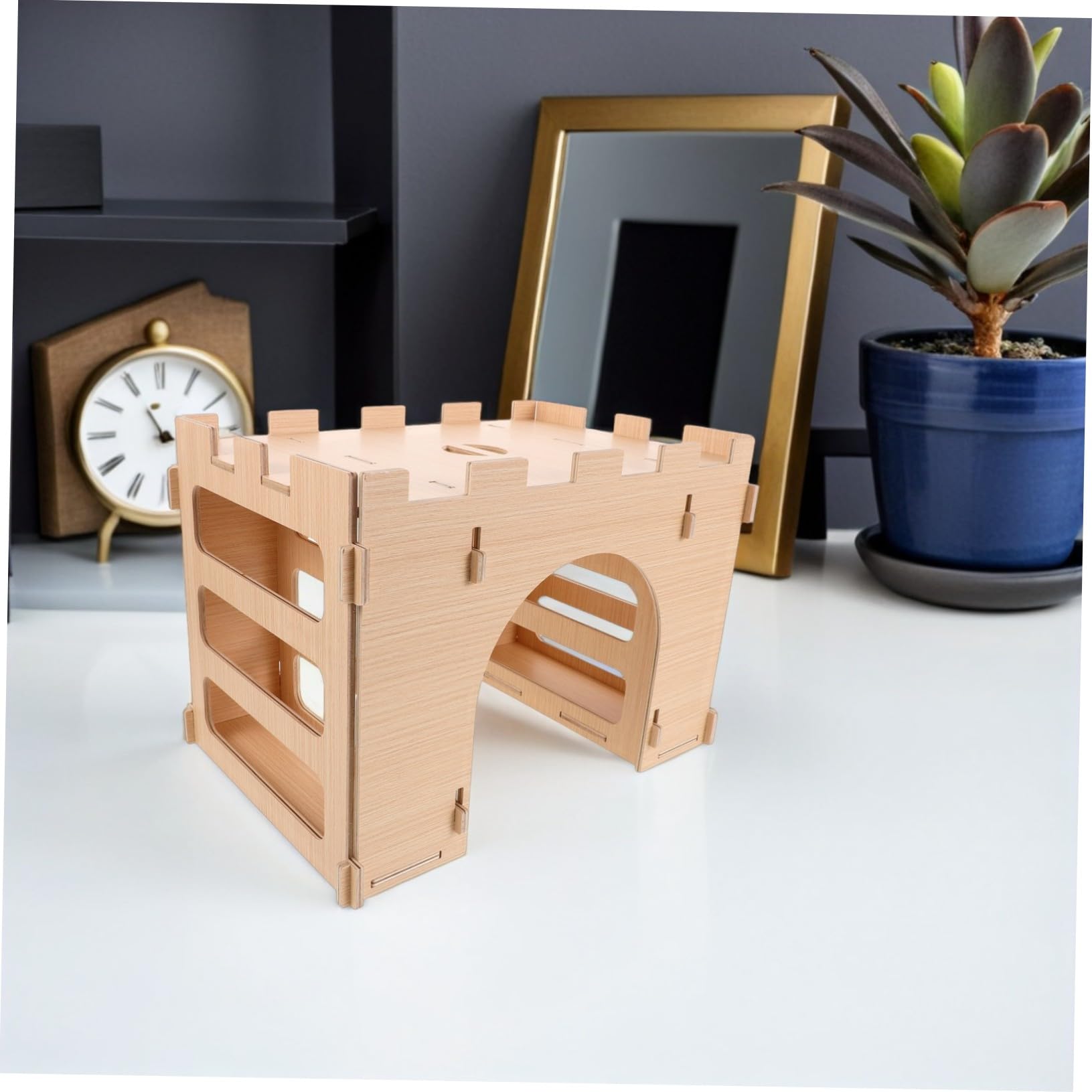 Holz Heuraufe Für Kaninchen Meerschweinchen Kleintiere Mit Futterbereich Nistkasten Für Hamster Chinchillas Frettchen Einfache Reinigung Und Befüllung
