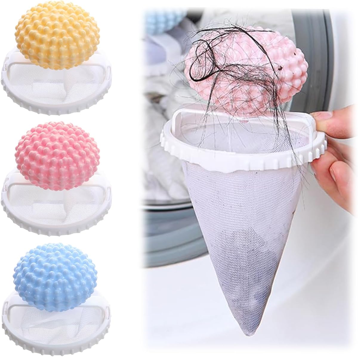 3Pcs-Pet Hair Remover for Laundry,Floating Hair Filtering Mesh Remova, 2024 New Washing Machine Hair Catcher,Dog Hair Remover for Laundry (30)