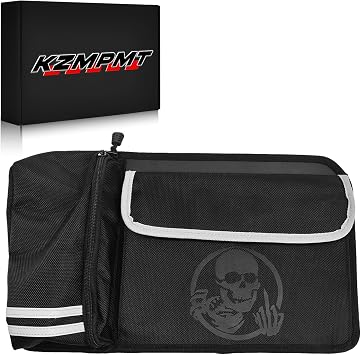 Trunk Lid Organizer Bag For Tri Glide Freewheeler Trike Storage 2009-2024 | Canvas, Large capacity, Removable, Skull Pattern, Black