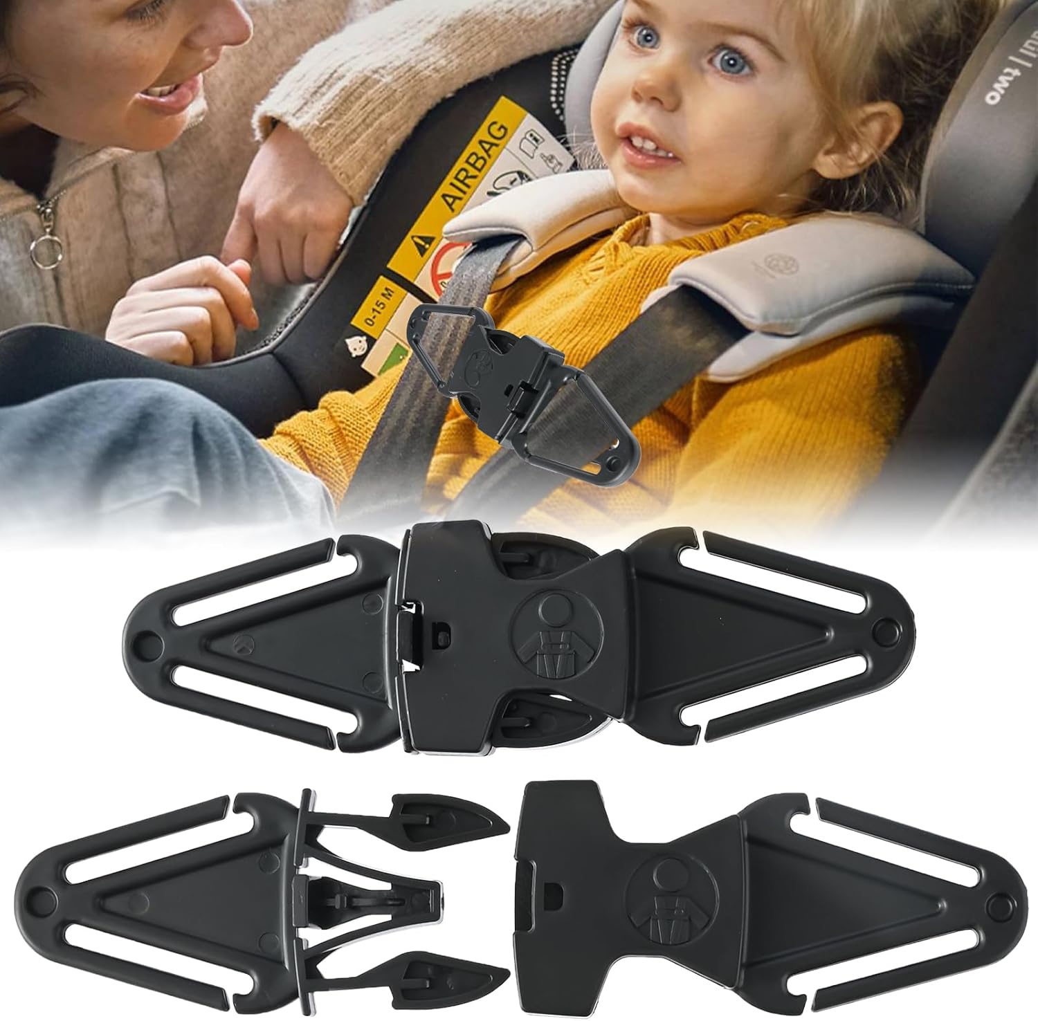 Aohcae Anti Escape Car Seat Strap, 2PCS Baby Harness Chest Clip Baby