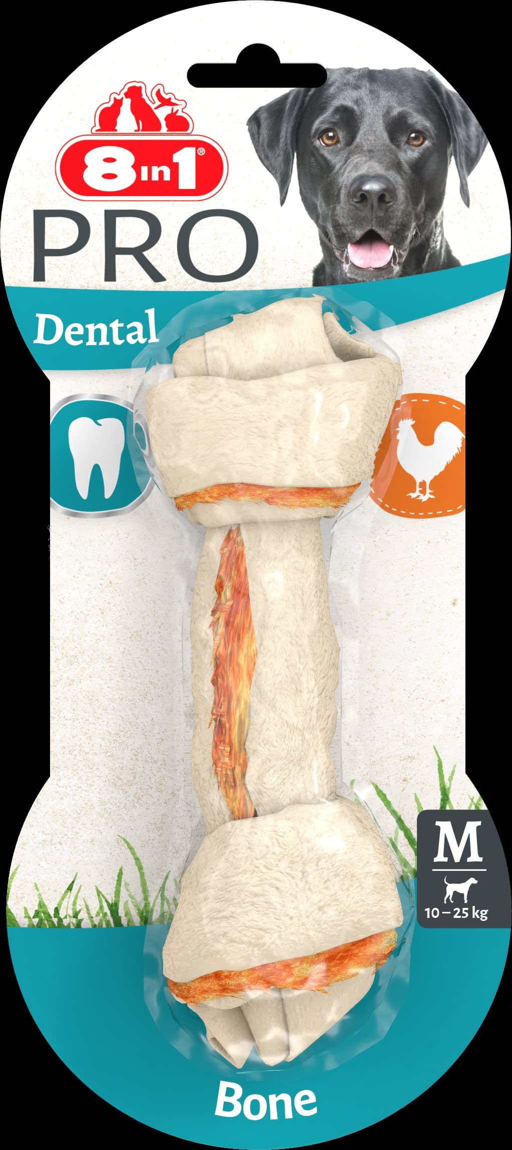 8in1 Pro Dental Bone M - healthy chewing bone for medium breed dogs for dental care, 1 piece