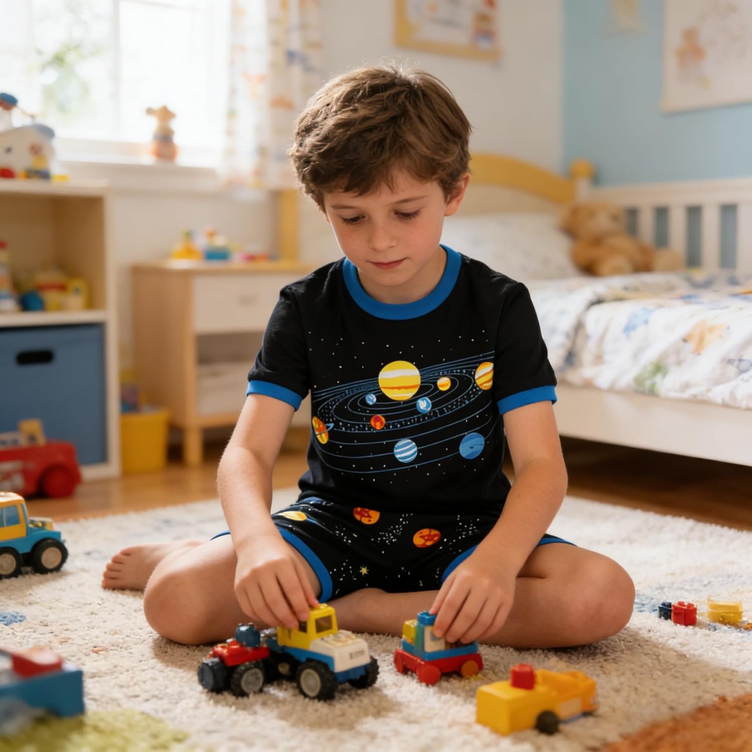 Akyzic Little Boy Short Pajamas Sets for Toddler Sleepwear Summer 2 Piece kids Pjs 2-7T - Image 3