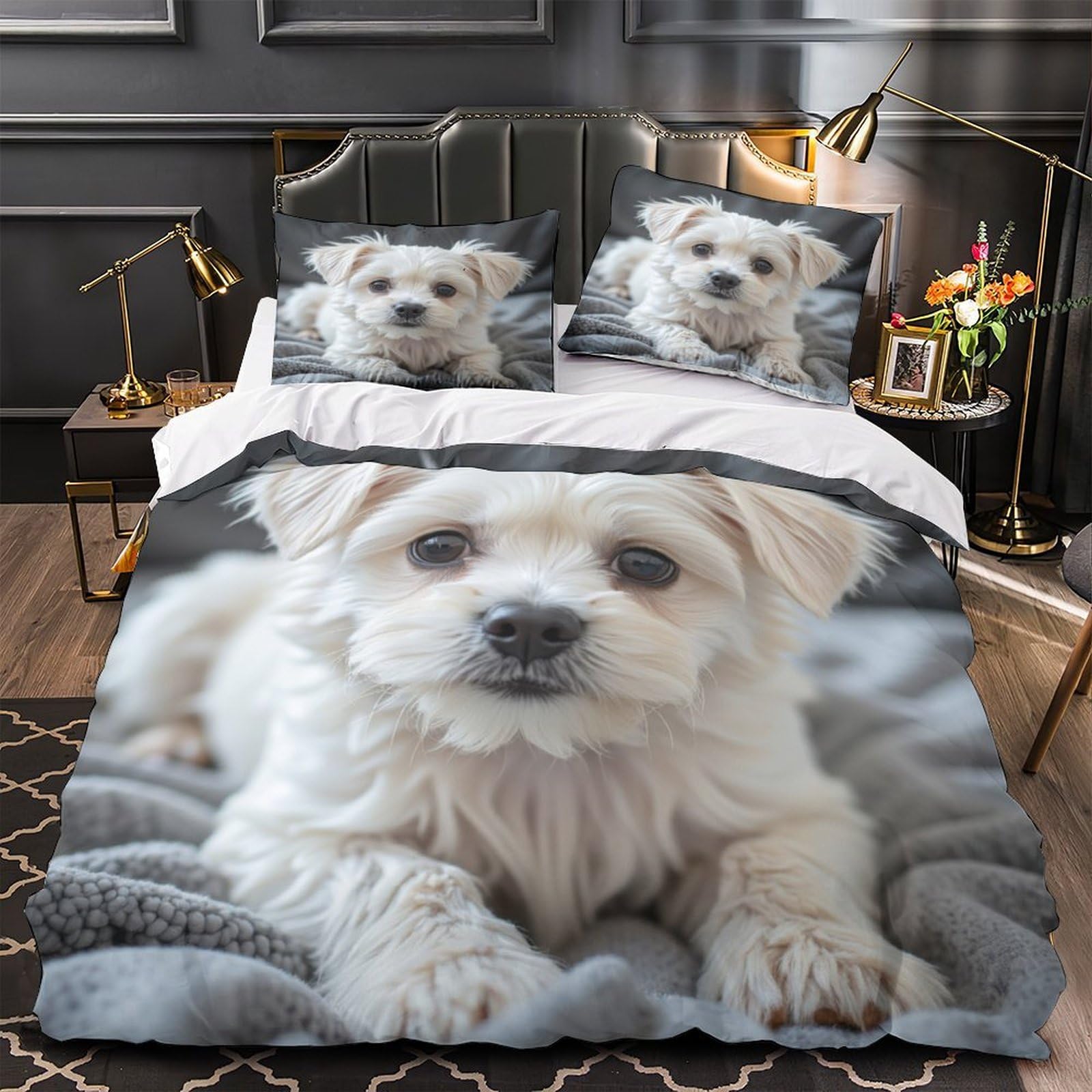 Parure de lit microfibre 3D cochon confortable double 200x200