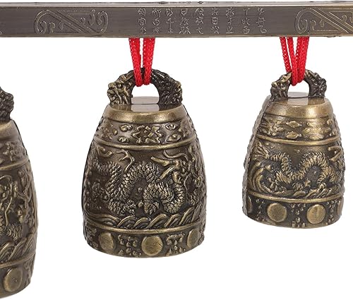 Miniatura 9 de Campanas chinas retro de aleación de zinc, instrumento de percusión para meditación, decoración del hogar, compacto, 15 pulgadas, estilo antiguo,