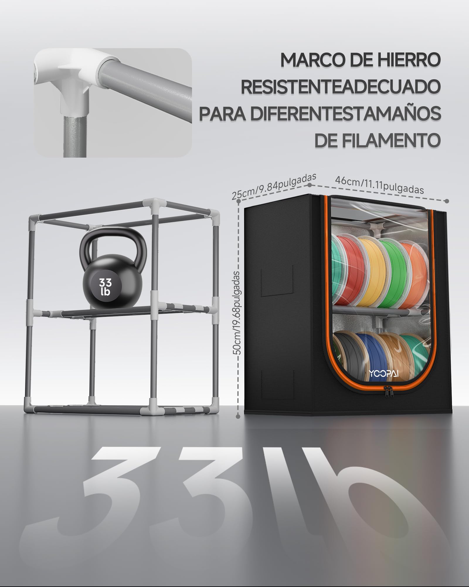 YOOPAI Cubierta de tela para almacenamiento de filamentos, 10 rollos