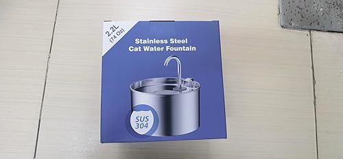 Miniatura 10 de Fuente de agua para gatos de acero inoxidable fuente para gatos de 74 oz2.2 L para beber - Fuente de agua para mascotas para gatos en el interior -
