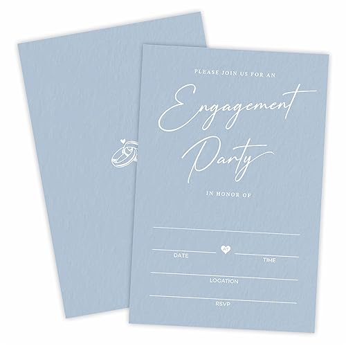 TPYEN 25 Engagement Party Invitations With Envelopes - Minimalism Fill
