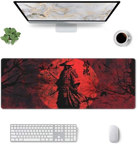 Miniatura 9 de Divertida alfombrilla de mouse de astronauta universo espacial estrella planeta de 11.8 x 31.5 pulgadas, accesorios de escritorio, gran base de goma