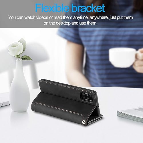 Miniatura 132 de UEEBAI Funda para Samsung Galaxy S21 FE 5G, 9 ranuras para tarjetas, cartera de cuero retro a prueba de golpes, con correa de mano, ranuras