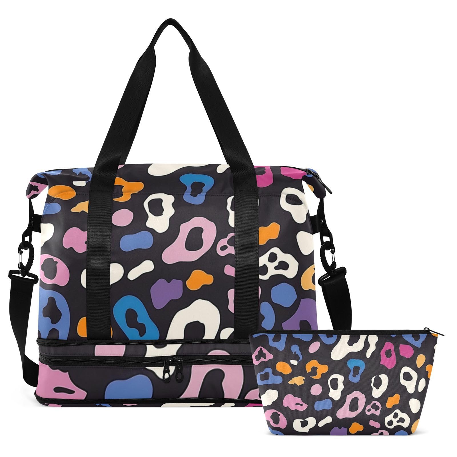 Sac de sport coloré Guépard avec poche humide et sangle réglable, sac d'entraînement pour voyage en avion, grande capacité pour homme et femme