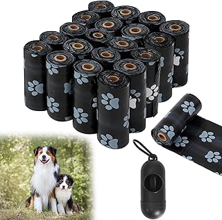 Miayical Dog Waste Bags, 300 Bags/20 Rolls, Leak-Proof Waste Bags with Dispenser, Bin Bags for Dogs, Biodegradable Dog Waste Bags, Leak-Proof, Extra Large, Waterproof, Tear-Resistant, Black product image