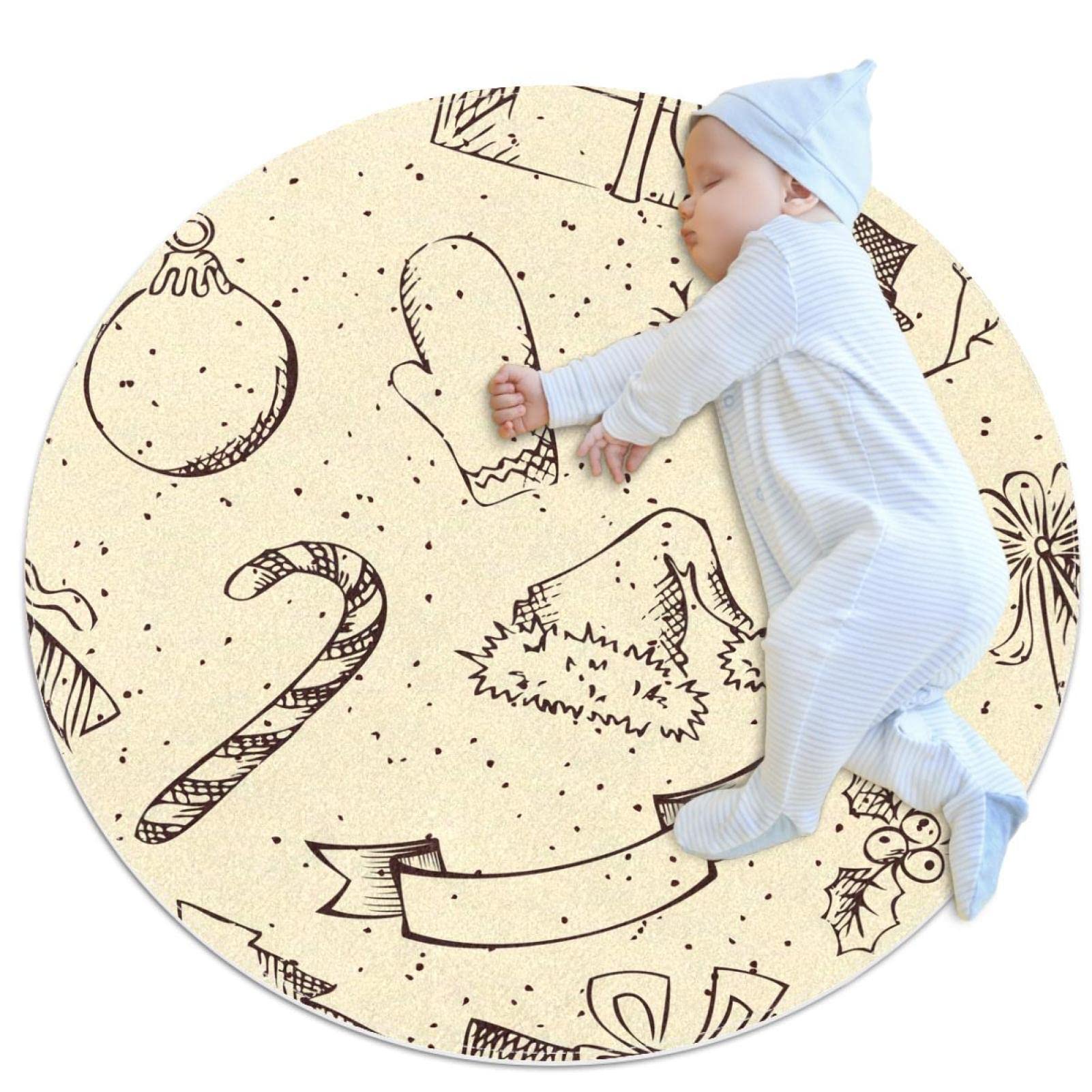 Tapis de bain antidérapant rond 1m pour sécuriser la salle de bain et la chambre