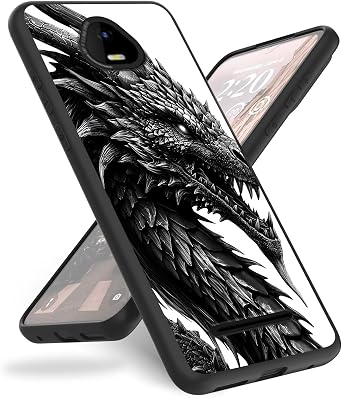 for Schok Volt SV55 Phone Case,Slim Anti-Scratch Shockproof Durable Black Silicone Protective Case for Schok Volt SV55,Black White Dragon