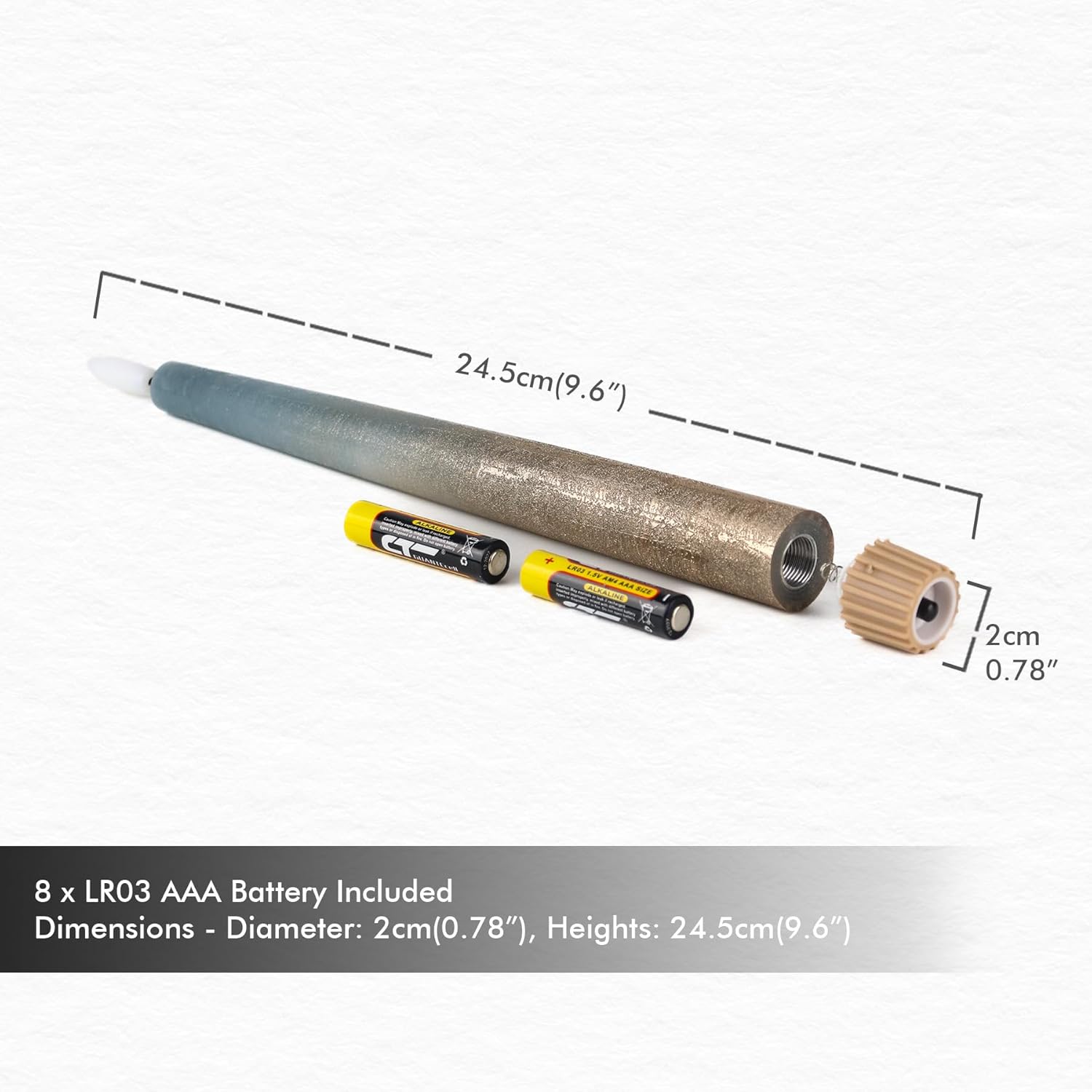 Fanna 4 Flameless LED Taper & Pillar Candle Set, Rustic Metallic Copper & Misty Blue, Remote Control, 16 Batteries Included