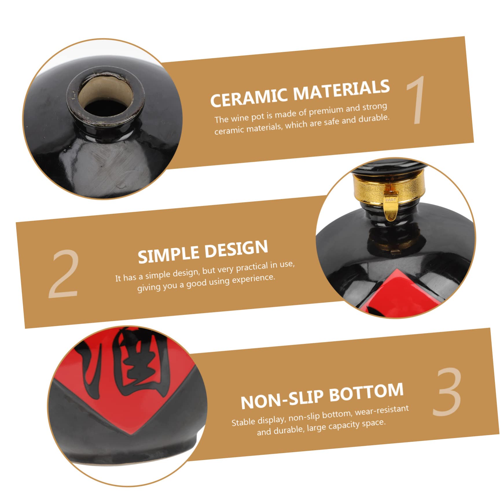 iplusmile Bottiglia in Ceramica per Liquore Contenitore Ermetico per Vino Barattolo Sigillato Vintage Utile Gadget da Cucina