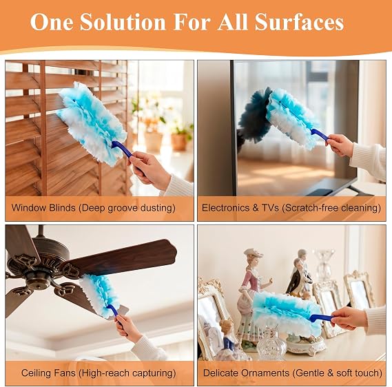 25 Count Duster Refills, Disposable Microfiber Dusters with Refills