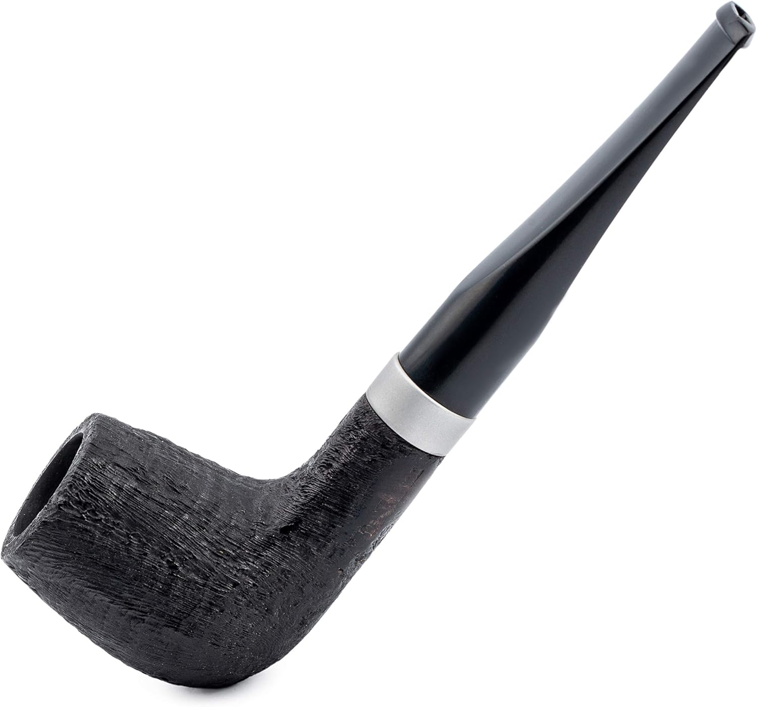 Dr. Watson - Briar Tobacco Pipe, Handcrafted, classic Billiard shape, Fits 9mm filter, Comes with Pouch, Boxed (Black)