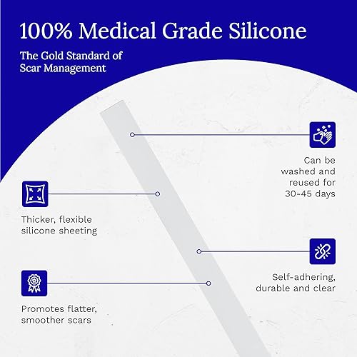 Miniatura 4 de Rejuvaskin Scar Fx - Lámina de silicona, cinta de silicona para cicatrices quirúrgicas largas, 1 lámina, suaviza, aplana y reduce la apariencia de