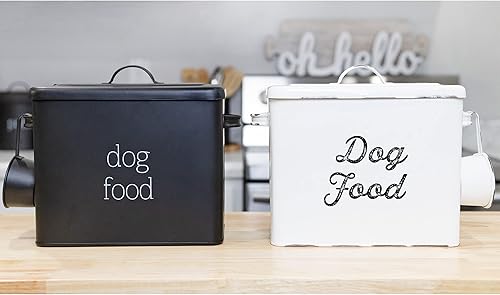 Vista 9 de AuldHome Design Recipiente de comida para perros retro (negro); contenedor de almacenamiento moderno estilo granja para alimentos para mascotas