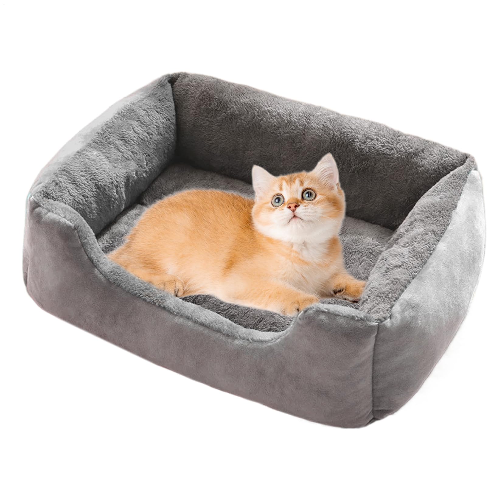 Cama para Perros Cama para Mascotas de Cachorros y con Fondo Antideslizante | Colchón Calmante y Calentador para en Interior Sala de Estar y Exterior Patio