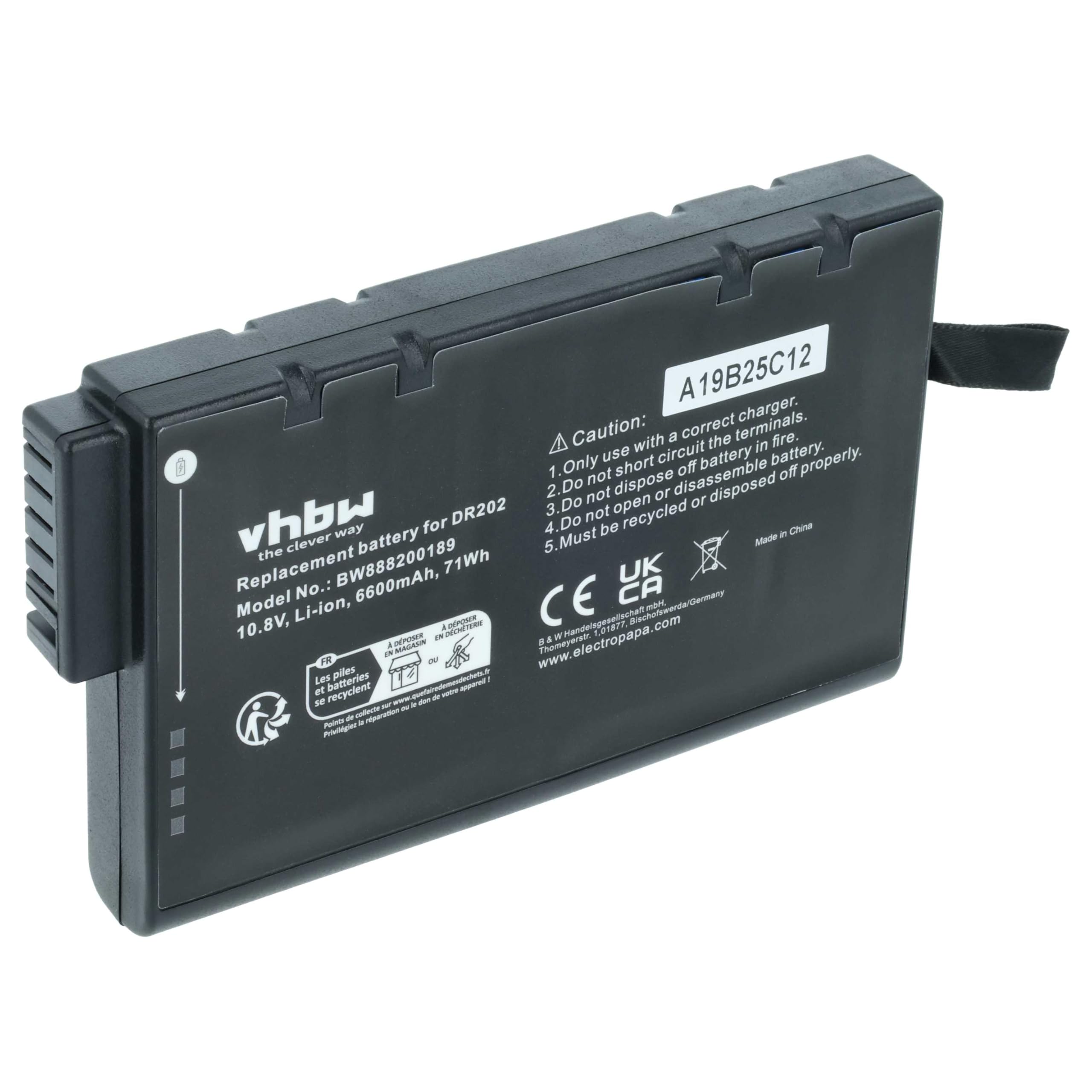 vhbw batteria compatibile con Duracell DR-202 notebook (6600mAh, 10,8V, Li-Ion)