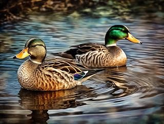 Generic Diamond Art Painting Mallard and Water Duck Mallard Flying Lake Animals Wildlife(11) Kit for Adults Diamond Art Painting by Number Kits Gem Art Wall Home Decor(Canvas 11.8 x15.8inch)