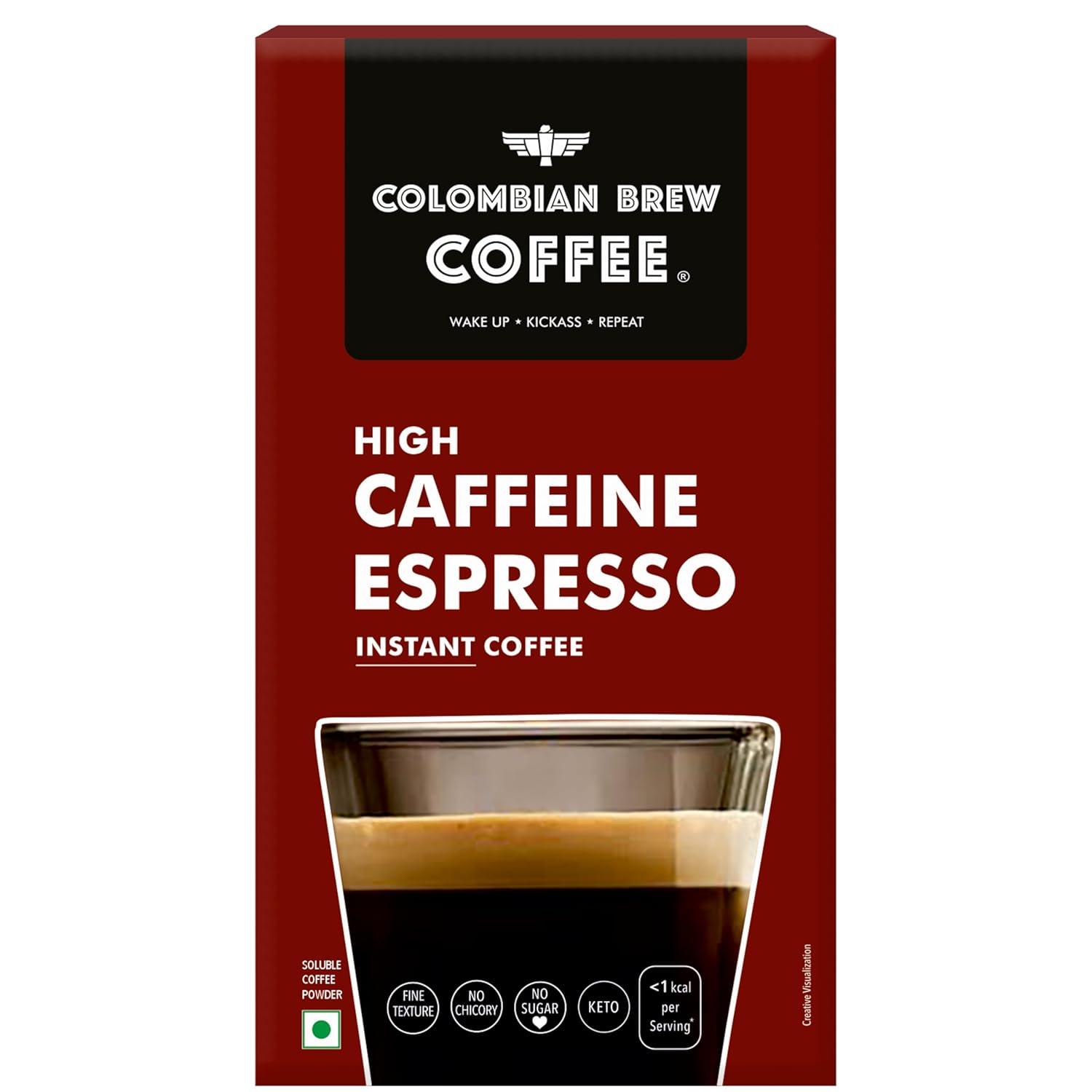 Colombian Brew Coffee High Caffeine Espresso Instant Coffee Powder 40g- Strong Soluble Coffee- 20x2g Sachets- Thick Crema, Fine Texture, No Sugar Colombian Brew Coffee High Caffeine Espresso Instant Coffee Powder 40g- Strong Soluble Coffee- 20x2g Sachets- Thick Crema, Fine Texture, No Sugar