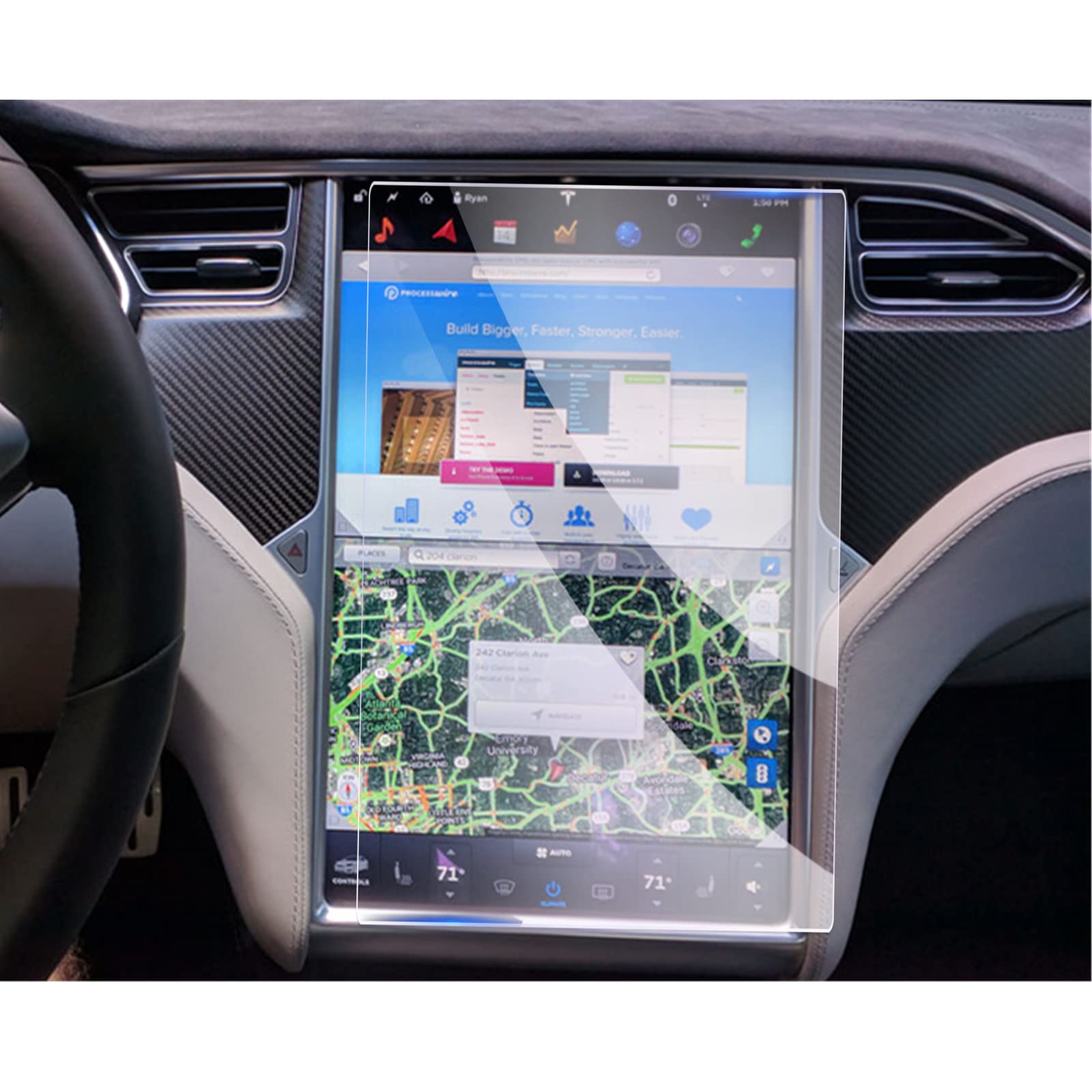 GAFAT 2013-2020 Tesla Model S Model X 17" Protection d'Écran en Verre Trempé pour Modol S Model X Touchscreen, Résistant aux Chocs, 9H Anti-Rayures