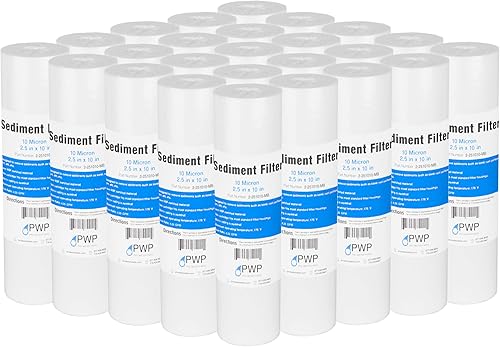 Filtro de agua para sedimentos Polipropileno soplado fundido 10x2.5 Estándar 10 Micrones 25 Pack