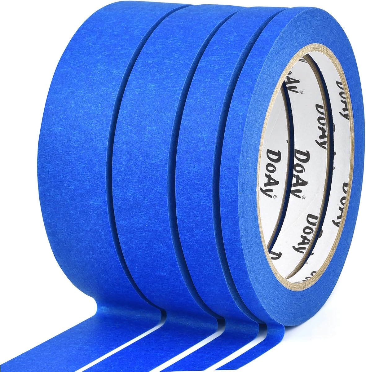 4 Pack Blue Painters Tape - Masking Tape 0.25", 0.50", 0.75", 1" Wide - Multi-Surface, Smart Adhesion, Multi-Size Pack - 360FT Total - Paint Tape for DIY, Labeling, Art, Car (#3910)