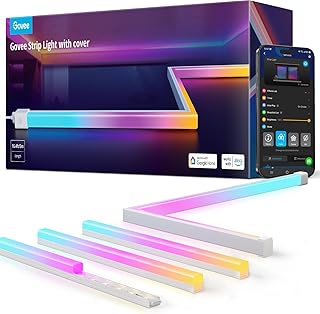 RGBIC LED Strip Lights 16.4ft with Covers,Smart Control, APP, WiFi | Work with Alexa, Google Assistant, Matter, Smarthings, Diffuser Channel with LED Lights for Bedroom, Skirting Lines, Cabinet