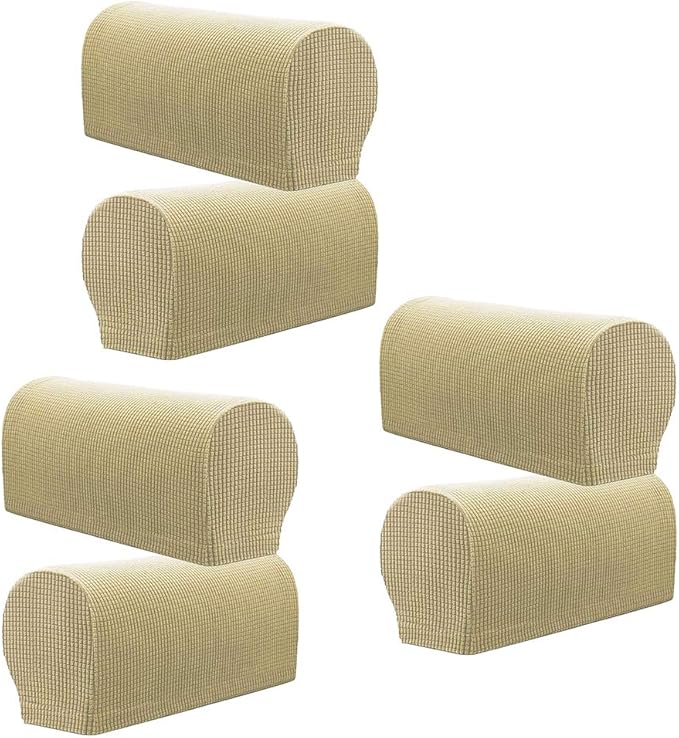 Fenteer Flannel Spandex Stretch Armrest Covers Set of 6 Couch Armchair