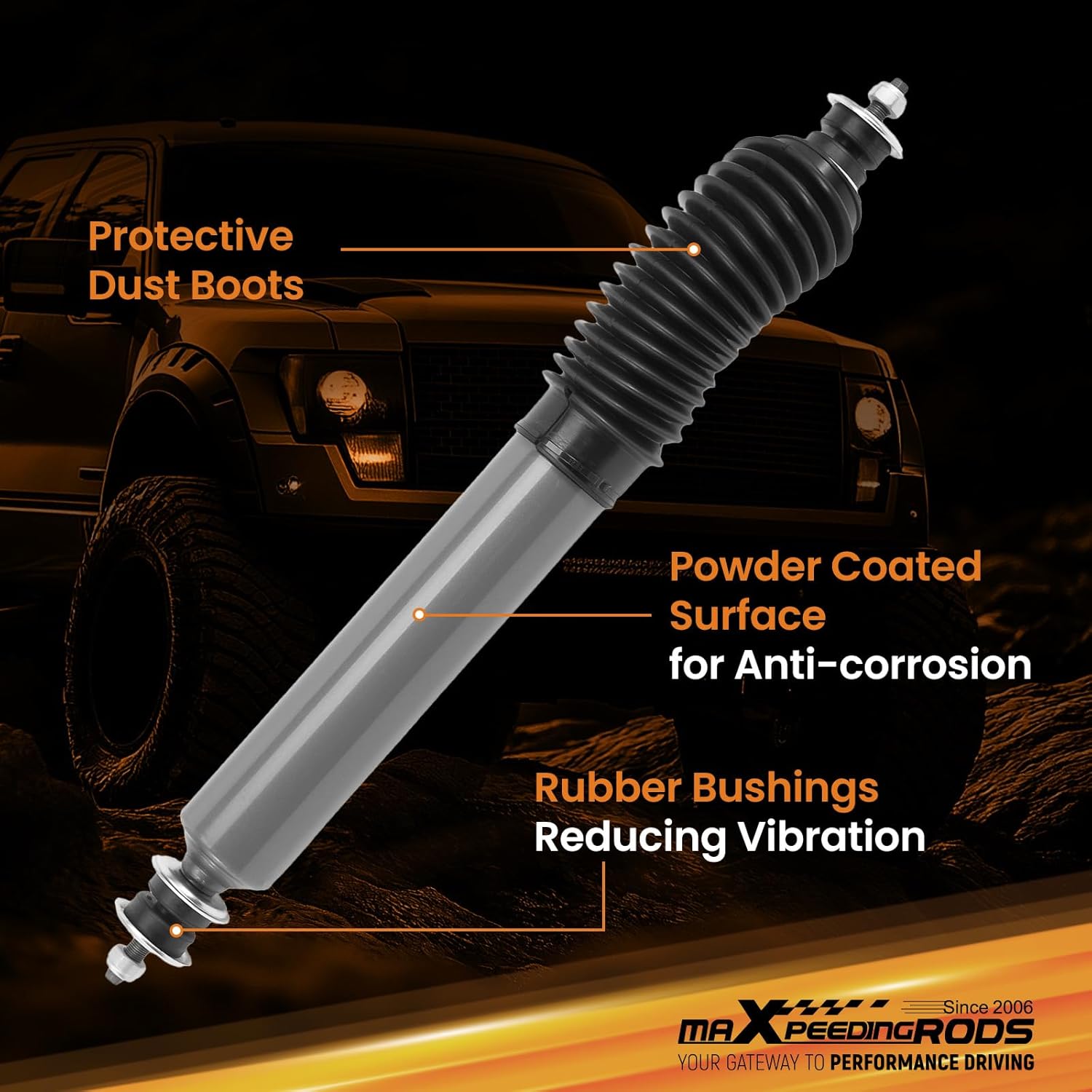 maXpeedingrods Steering Stabilizer for 1988-1999 Chevy/GMC K1500 Pickup Suburban Blazer Yukon Tahoe, G1 Version, Improve Handling