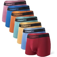 Separatec Men's Boxers Trunks Dual Pouch, Stretch Underwear Bamboo Fibre Moisture-Wicking Breathable Mens Boxer Shorts Multipack 7