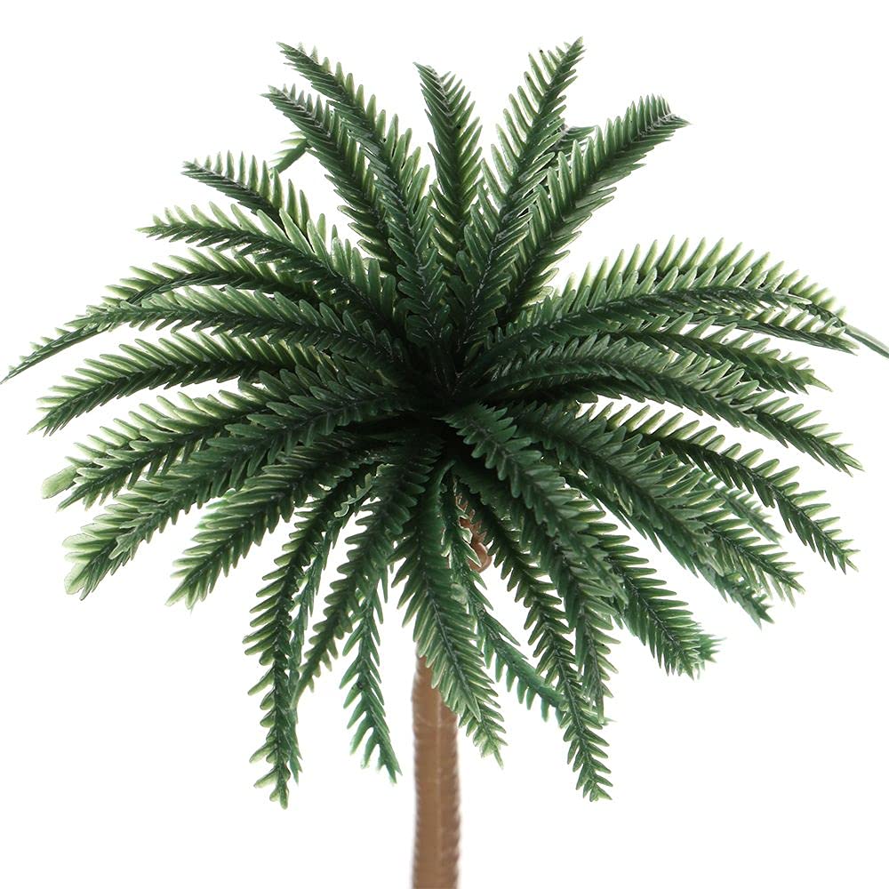Miniature Scenery Decor 5pcs Plant Pots Bonsai Craft, Mini Plastic Coconut Palm Tree H 8 7 16cm, Micro Landscape DIY Decor Scenery Model(8cm)