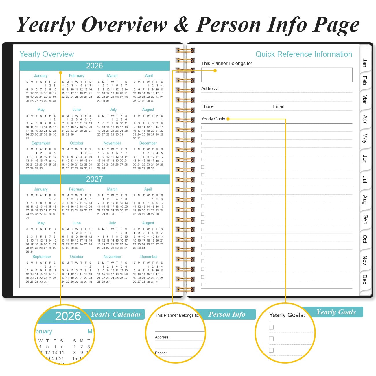 Snapklik.com : 2026 Planner - Weekly And Monthly Calendar Planner From ...