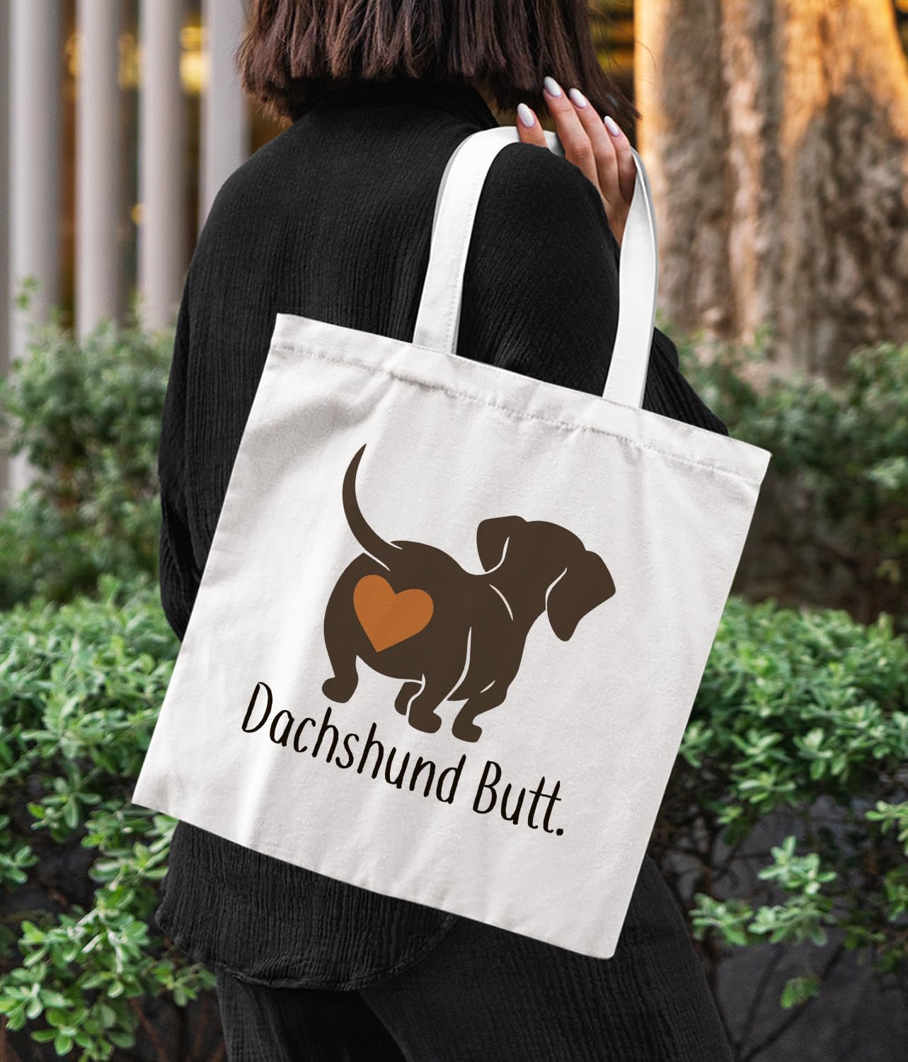 Funny Dachshund Gifts Canvas Tote Bag for Women, Dog Tote Bag, Dachshund Gifts for Dachshund Lover, Dog Gift Bag Reusable Grocery Shopping bags Beach Bag - Image 6