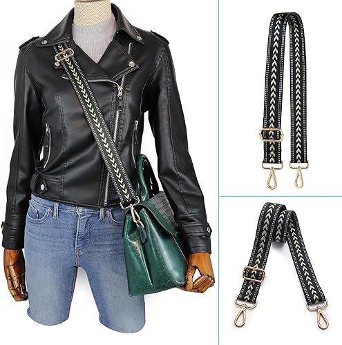 Miniatura 151 de Kolti Correa de repuesto para bolso, bolso cruzado a rayas anchas ajustables Hebilla de oro-04