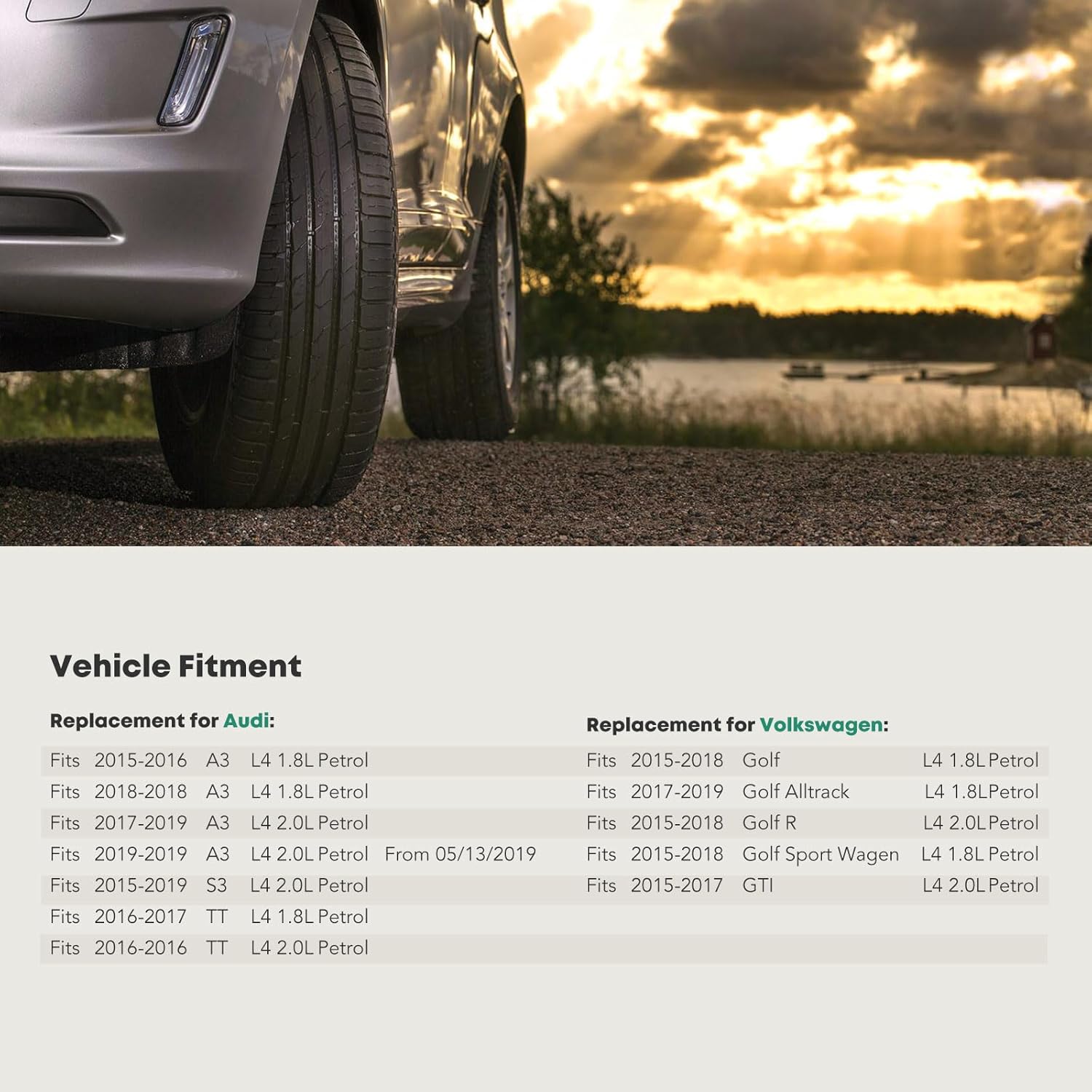 YHTAUTO Lower Engine Oil Pan and Drain Plug Compatible with Audi A3 S3 2015-2019 TT & Volkswagen Golf GTI 1.8L 2.0L